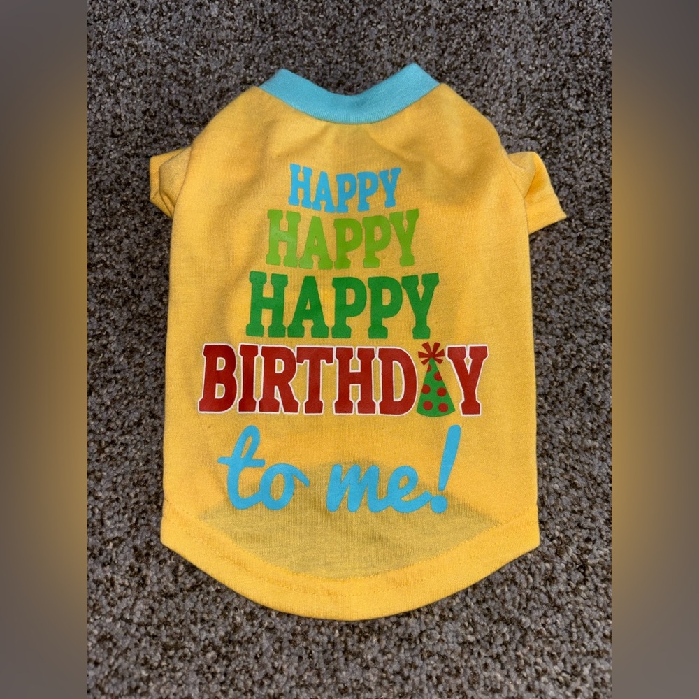 Happy Birthday Dog Shirt - Yellow